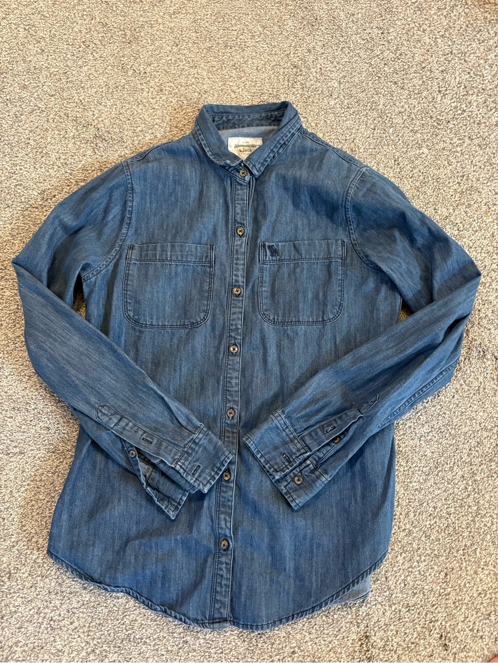 Abercrombie & Fitch Indigo Denim Button-Down Shirt